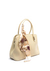 Zen Collection Tie Scarf Detailed Grab Bag, Beige