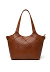 Zen Collection Large Woven Print Shoulder Bag, Tan