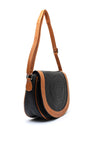 Zen Collection Embossed Logo Flap Over Saddle Bag, Black