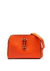 Zen Collection Pebbled Faux Leather Key Chain Crossbody Bag, Orange
