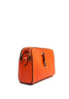 Zen Collection Pebbled Faux Leather Key Chain Crossbody Bag, Orange
