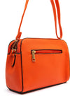 Zen Collection Pebbled Faux Leather Key Chain Crossbody Bag, Orange