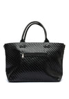Zen Collection Woven Texture Tote Bag, Black