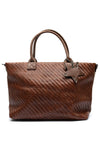 Zen Collection Woven Texture Tote Bag, Brown