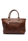 Zen Collection Woven Texture Tote Bag, Brown