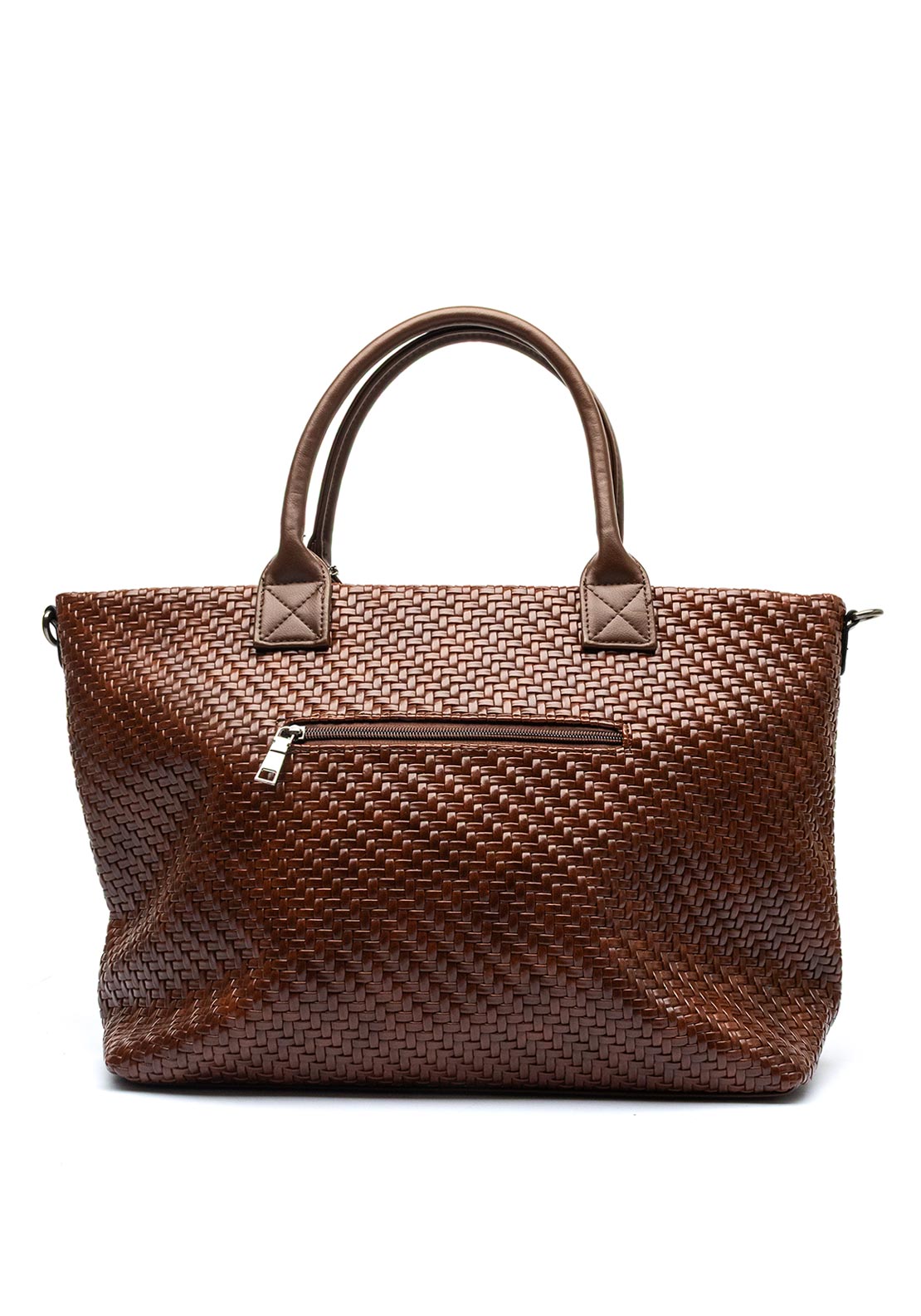 Zen Collection Woven Texture Tote Bag, Brown