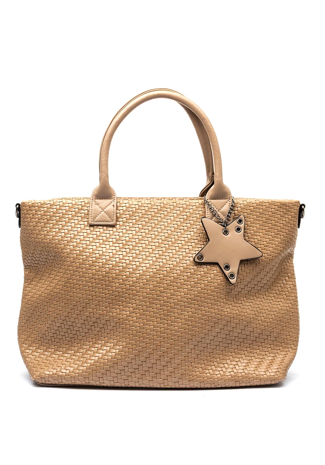 Zen Collection Woven Texture Tote Bag, Beige