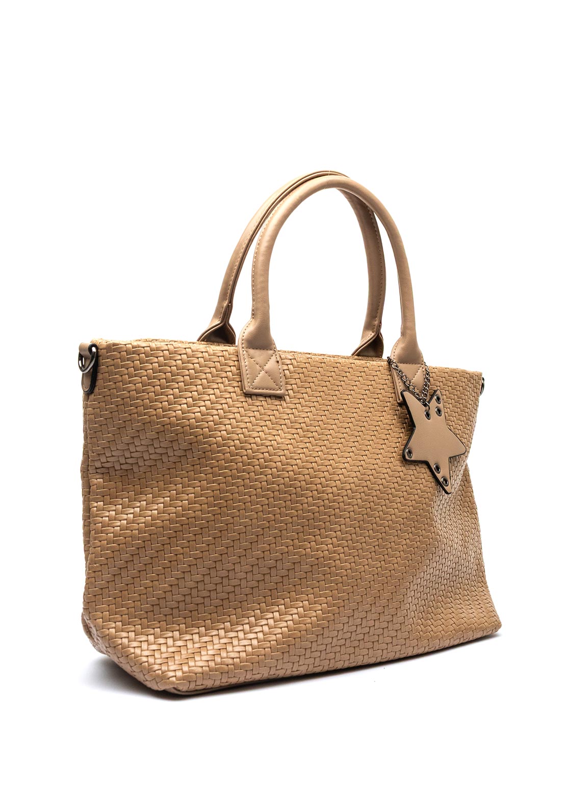 Zen Collection Woven Texture Tote Bag, Beige