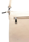 Zen Collection Pebbled Faux Leather Multi Zip Crossbody Bag, Light Beige