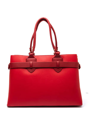 Zen Collection Strap Detail Large Shopper Bag, Red