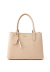 Zen Collection Faux Pebbled Leather Medium Grab Bag, Beige