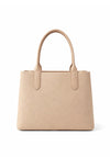 Zen Collection Faux Pebbled Leather Medium Grab Bag, Beige