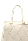 Zen Collection Woven Textured Panel Medium Shoulder Bag, Light Beige