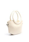 Zen Collection Trapeze Braided Double Handle Grab Bag, Beige