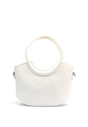Zen Collection Trapeze Braided Double Handle Grab Bag, White