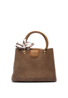 Zen Collection Small Tie Scarf Detail Grab Bag, Taupe