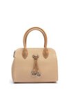 Zen Collection Woven Textured Dome Shaped Grab Bag, Warm Beige