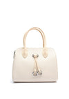 Zen Collection Woven Textured Dome Shaped Grab Bag, Off White
