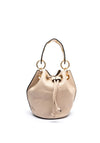 Zen Collection Drawstring Bucket Crossbody Bag, Beige