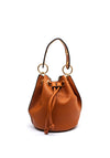Zen Collection Drawstring Bucket Crossbody Bag, Tan