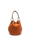 Zen Collection Drawstring Bucket Crossbody Bag, Tan