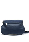 Zen Collection Flap Over Suedette Detail Crossbody Bag, Blue