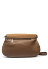 Zen Collection Flap Over Suedette Detail Crossbody Bag, Beige