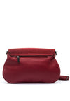 Zen Collection Flap Over Suedette Detail Crossbody Bag, Wine