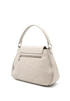 Zen Collection Faux Pebbled Leather Flap Over Shoulder Bag, Beige