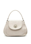 Zen Collection Faux Pebbled Leather Flap Over Shoulder Bag, Grey