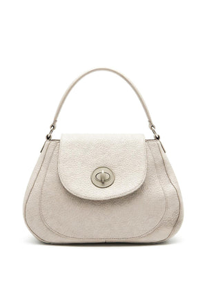 Zen Collection Faux Pebbled Leather Flap Over Shoulder Bag, Grey