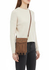 Zen Collection Western Inspired Fringe Crossbody Bag, Light Brown