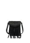Zen Collection Western Inspired Fringe Crossbody Bag, Black