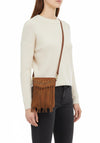 Zen Collection Western Inspired Fringe Crossbody Bag, Tan