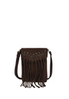 Zen Collection Western Inspired Fringe Crossbody Bag, Coffee Brown