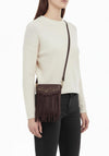 Zen Collection Western Inspired Fringe Crossbody Bag, Coffee Brown