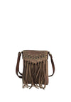 Zen Collection Western Inspired Fringe Crossbody Bag, Beige