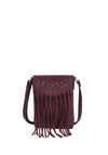Zen Collection Western Inspired Fringe Crossbody Bag, Wine