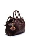 Zen Collection Faux Pebbled Leather Drawstring Tote Bag, Wine