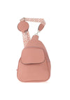 Zen Collection Pebbled Crossbody Backpack, Pink
