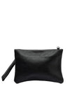 Zen Collection Faux Pebbled Leather Convertible Pouch Crossbody Bag, Black