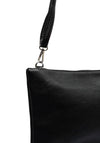 Zen Collection Faux Pebbled Leather Convertible Pouch Crossbody Bag, Black