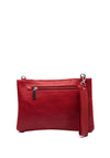 Zen Collection Faux Pebbled Leather Convertible Pouch Crossbody Bag, Red