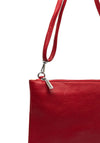 Zen Collection Faux Pebbled Leather Convertible Pouch Crossbody Bag, Red