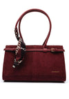Zen Collection Faux Suede Long Handle Shoulder Bag, Black