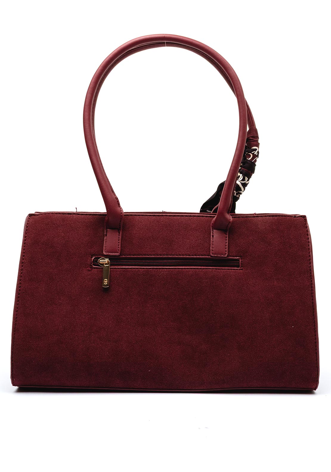 Zen Collection Faux Suede Long Handle Shoulder Bag, Black