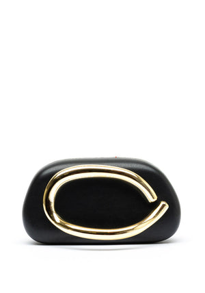 Zen Collection Faux Leather Mini Clutch Bag, Black