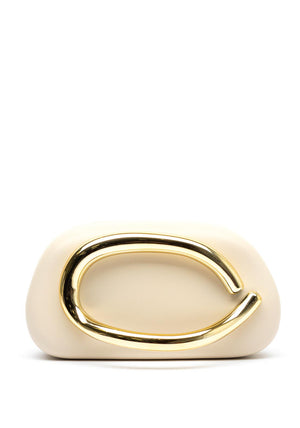 Zen Collection Faux Leather Mini Clutch Bag, Nude