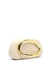 Zen Collection Faux Leather Mini Clutch Bag, Nude
