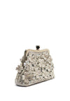 Zen Collection Diamante Encrusted 3D Floral Clutch Bag, Gold